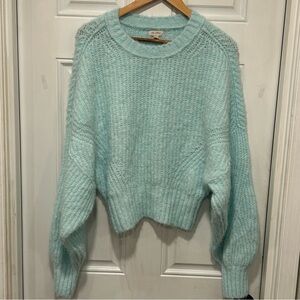 Anthropologie Pilcro Blake Slouchy Sleeve Crew Neck Sweater Blue Size Medium